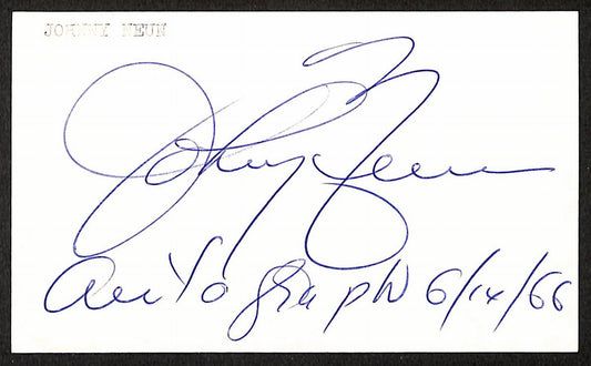 Johnny Neun Detroit Tigers d.1990 Signed/Autographed 3x5 Index Card 197647