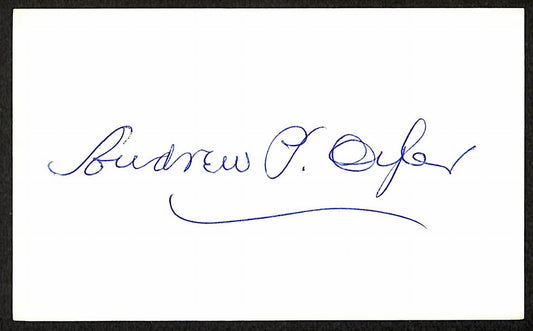 Andrew Oyler Baltimore Orioles d.1970 Signed/Autographed 3x5 Index Card 197652