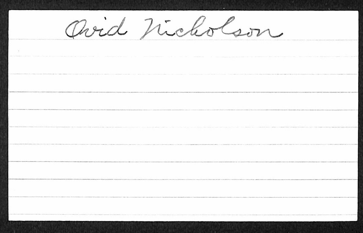 Ovid Nicholson Pittsburgh Pirates d.1968 Signed/Auto 3x5 Index Card 197658