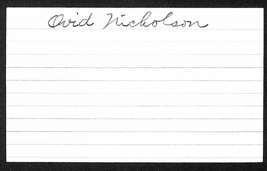 Ovid Nicholson Pittsburgh Pirates d.1968 Signed/Auto 3x5 Index Card 197658