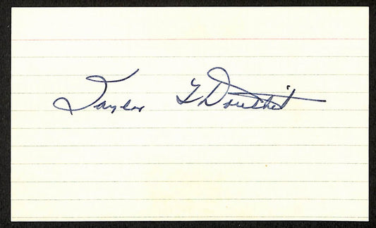 Taylor Douthit St. Louis Cardinals d.1986 Signed/Auto 3x5 Index Card 197659