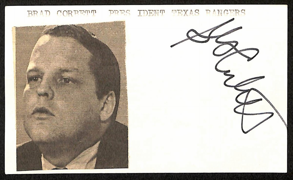 Brad Corbett Texas Rangers Owner d.2012 Signed/Autographed 3x5 Index Card 197662