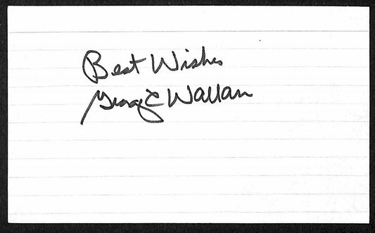 George C. Wallace Alabama Governor d.1998 Signed/Auto 3x5 Index Card 197678