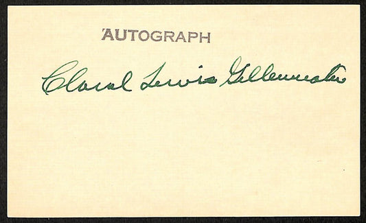 Claral Gillenwater Chicago White Sox d.1978 Signed/Auto 3x5 Index Card 197679