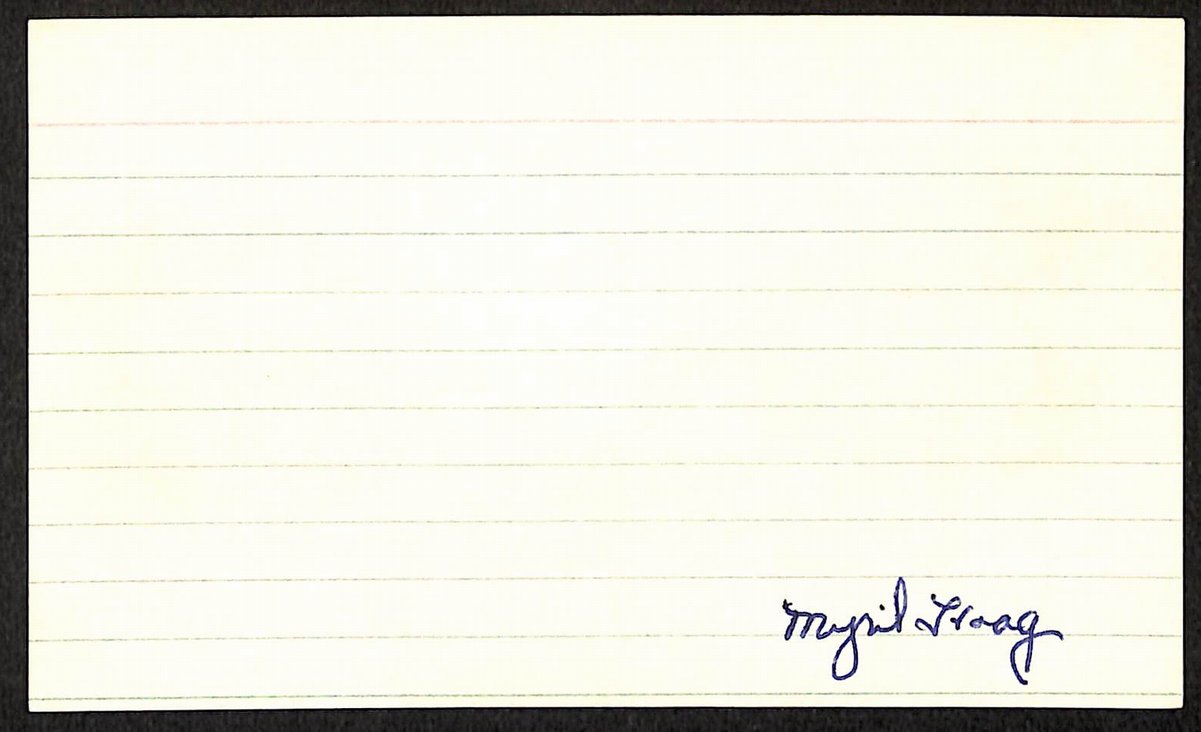 Myril Hoag New York Yankees d.1971 Signed/Autographed 3x5 Index Card 197681