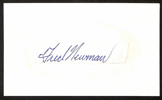 Fred Newman Los Angeles Angels d.1987 Signed/Autographed 3x5 Index Card 197683