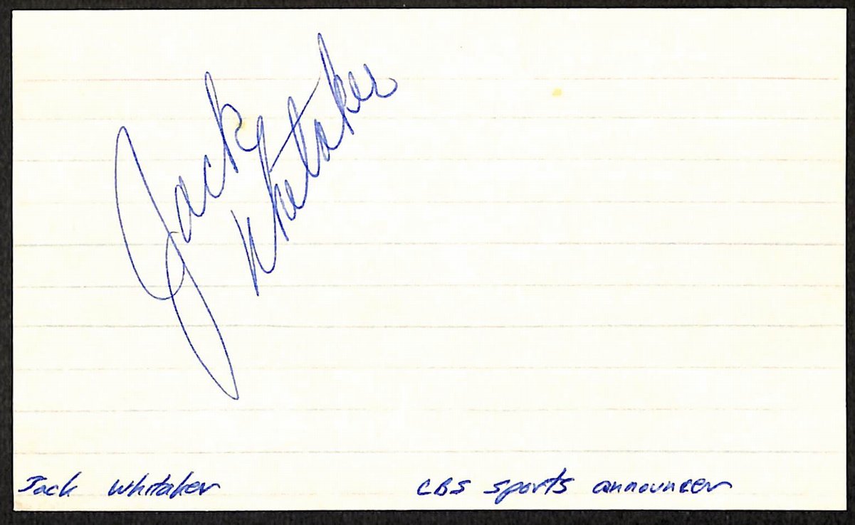 Jack Whitaker CBS Announcer d.2019 Signed/Autographed 3x5 Index Card 197690