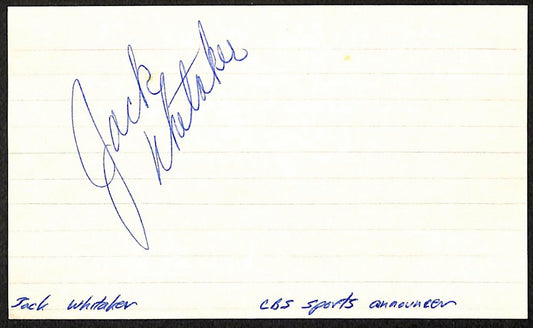 Jack Whitaker CBS Announcer d.2019 Signed/Autographed 3x5 Index Card 197690