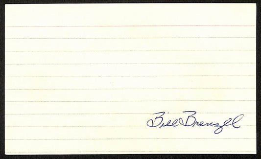 Bill Brenzel Cleveland Indians d.1979 Signed/Autographed 3x5 Index Card 197694