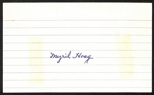 Myril Hoag New York Yankees d.1971 Signed/Autographed 3x5 Index Card 197696
