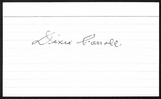 Dixie Carroll Boston Braves d.1984 Signed/Autographed 3x5 Index Card 197700