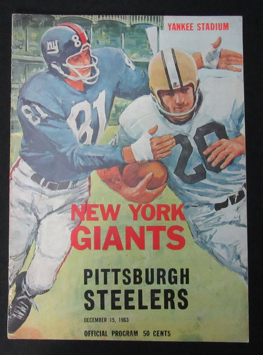 1963 New York Giants vs. Pittsburgh Steelers NFL Football Game Program 198165