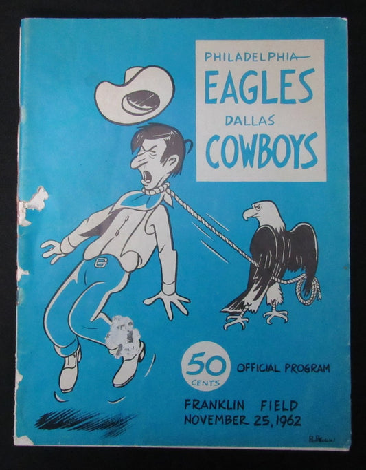 1962 Eagles vs. Cowboys NFL Football Game Program at Franklin Field 198169