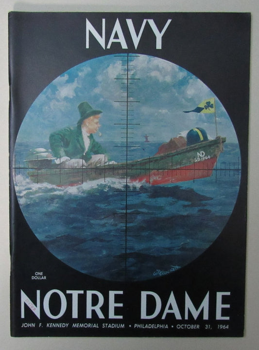 1964 Navy vs. Notre Dame College Football Game Program Roger Staubach 198175