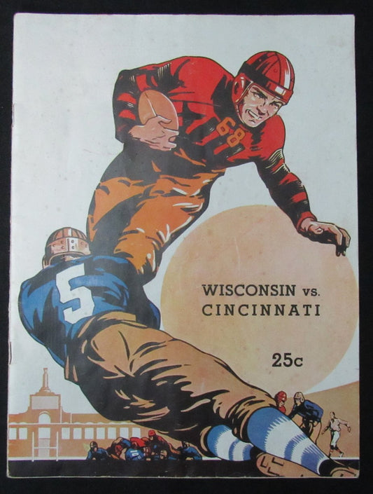 1936 Wisconsin vs. Cincinnati College Football Game Program 198177