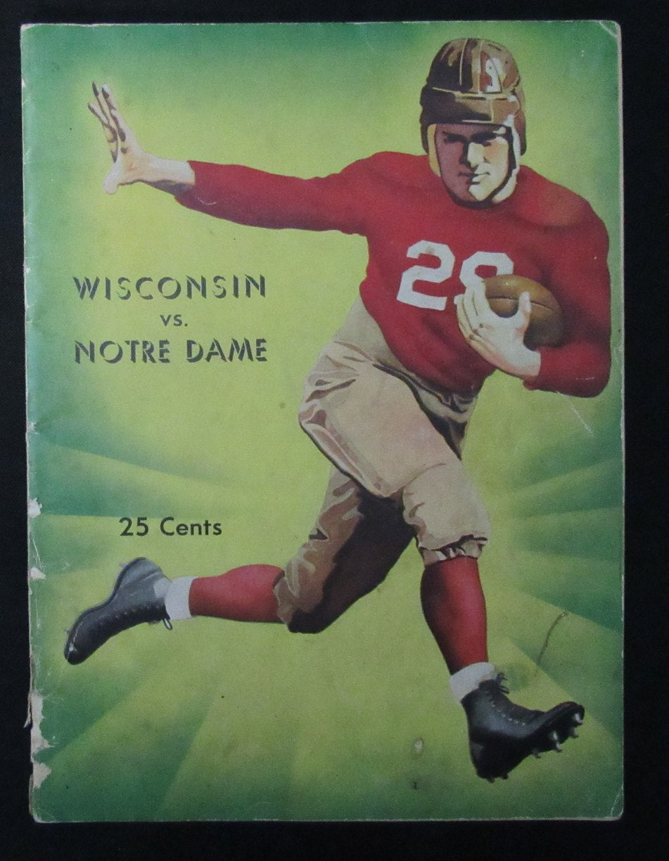 1935 Wisconsin vs. Notre Dame College Football Game Program RARE 198178