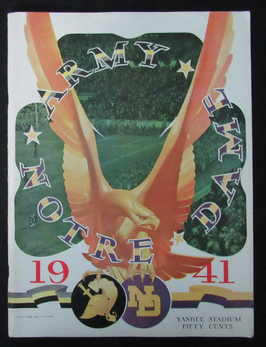 1941 Army vs. Notre Dame College Football Game Program at Yankee Stadium 198183