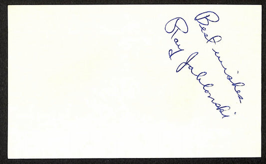 Ray Jablonski St. Louis Cardinals d.1985 Signed/Auto 3x5 Index Card 197708