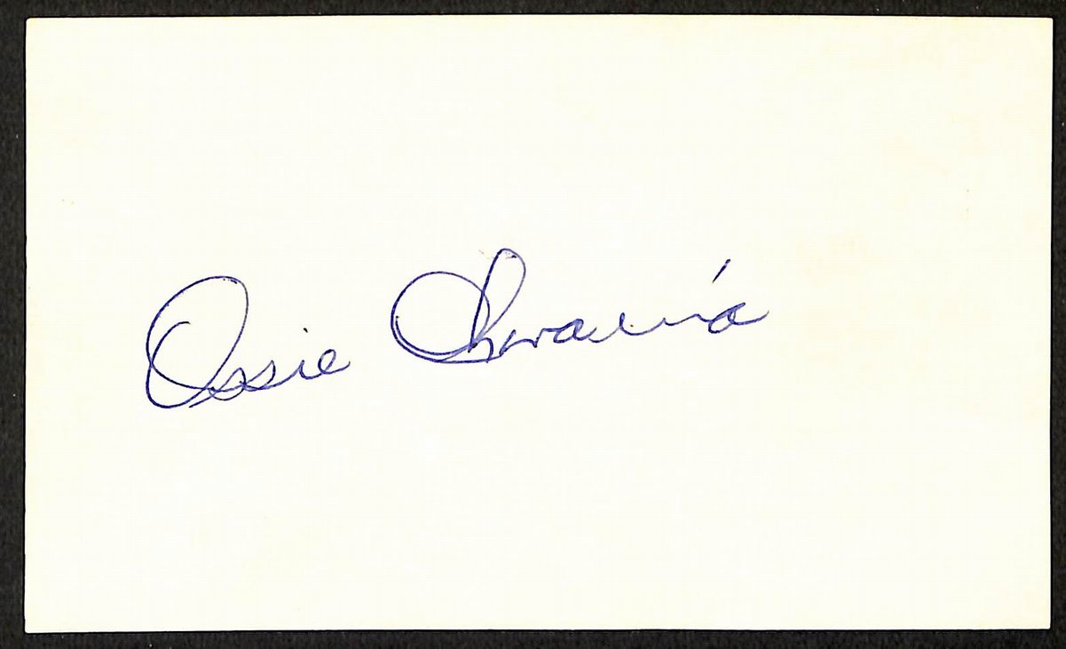 Ossie Chavarria Kansas City Athletics Signed/Autographed 3x5 Index Card 197711