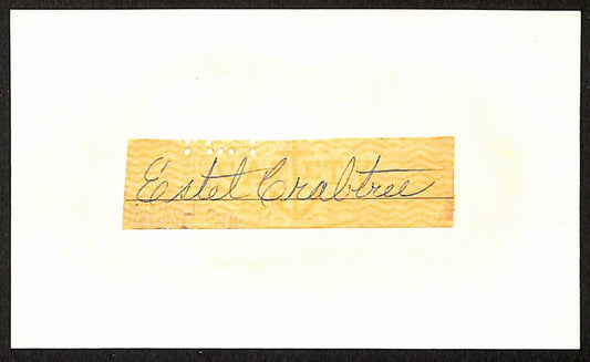 Estel Crabtree Cincinnati Reds d.1967  Signed/Autographed 3x5 Index Card 197712