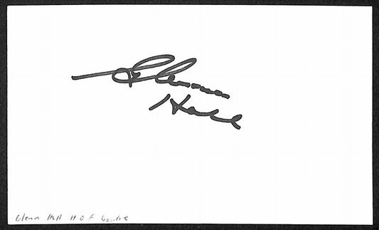 Glenn Hall Chicago Blackhawks HOF Signed/Autographed 3x5 Index Card 197713