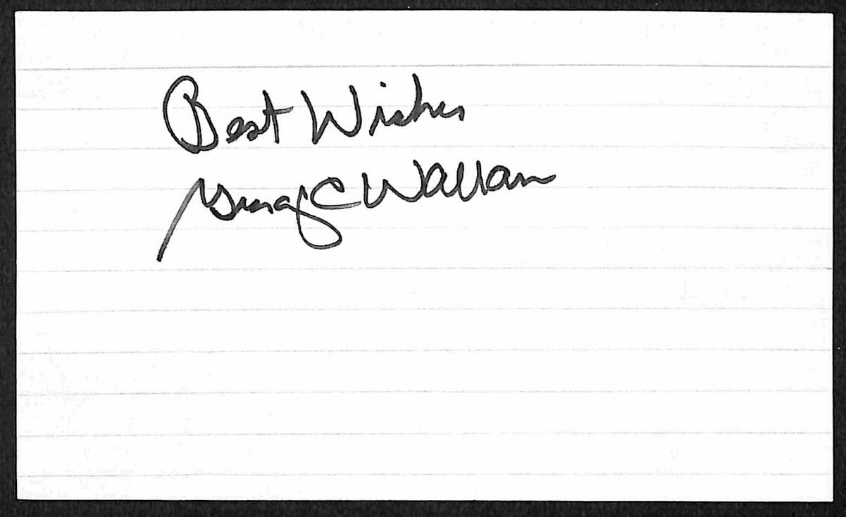 George C. Wallace Alabama Governor d.1998 Signed/Auto 3x5 Index Card 19718