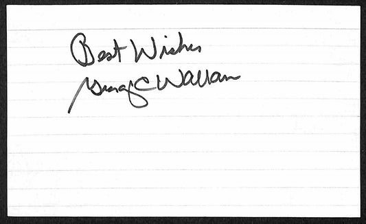 George C. Wallace Alabama Governor d.1998 Signed/Auto 3x5 Index Card 19718