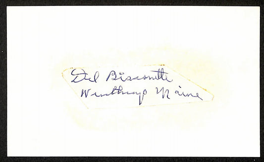 Del Bissonette Brooklyn Robins/Dodgers d.1972 Signed/Auto 3x5 Index Card 197721