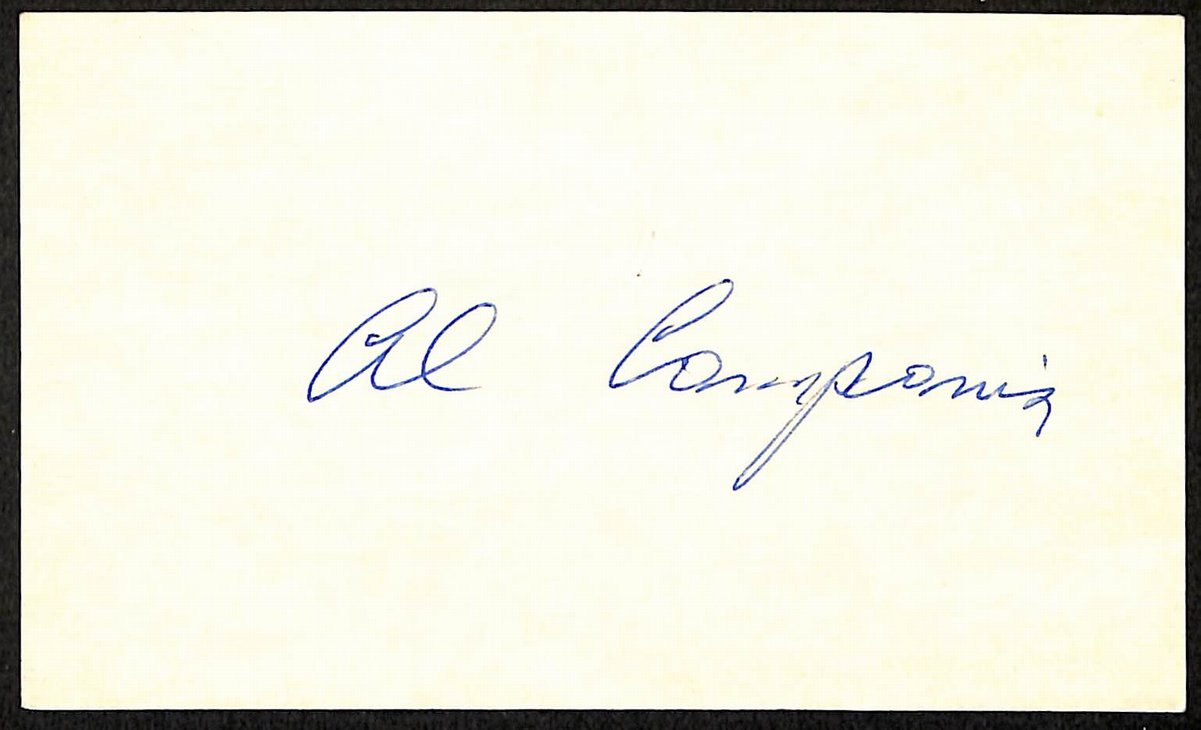 Al Campanis Brooklyn Dodgers d.1998 Signed/Auto 3x5 Index Card 197722