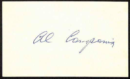 Al Campanis Brooklyn Dodgers d.1998 Signed/Auto 3x5 Index Card 197722