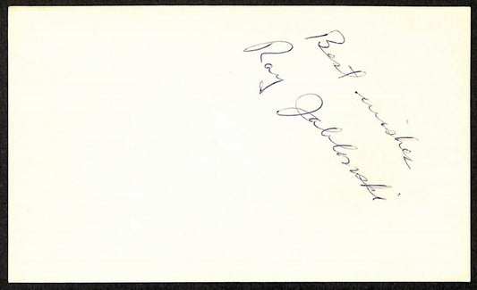 Ray Jablonski St. Louis Cardinals d.1985 Signed/Auto 3x5 Index Card 197725