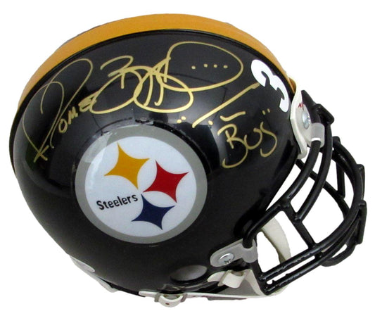 Jerome Bettis HOF Signed/Inscr Black Mini Football Helmet Steelers JSA 198650