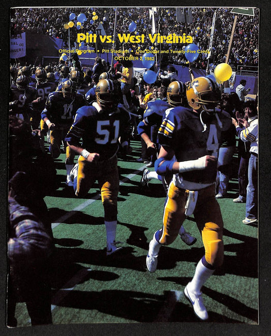 1982 Pitt vs West Virginia College Football Game Program Dan Marino 198187