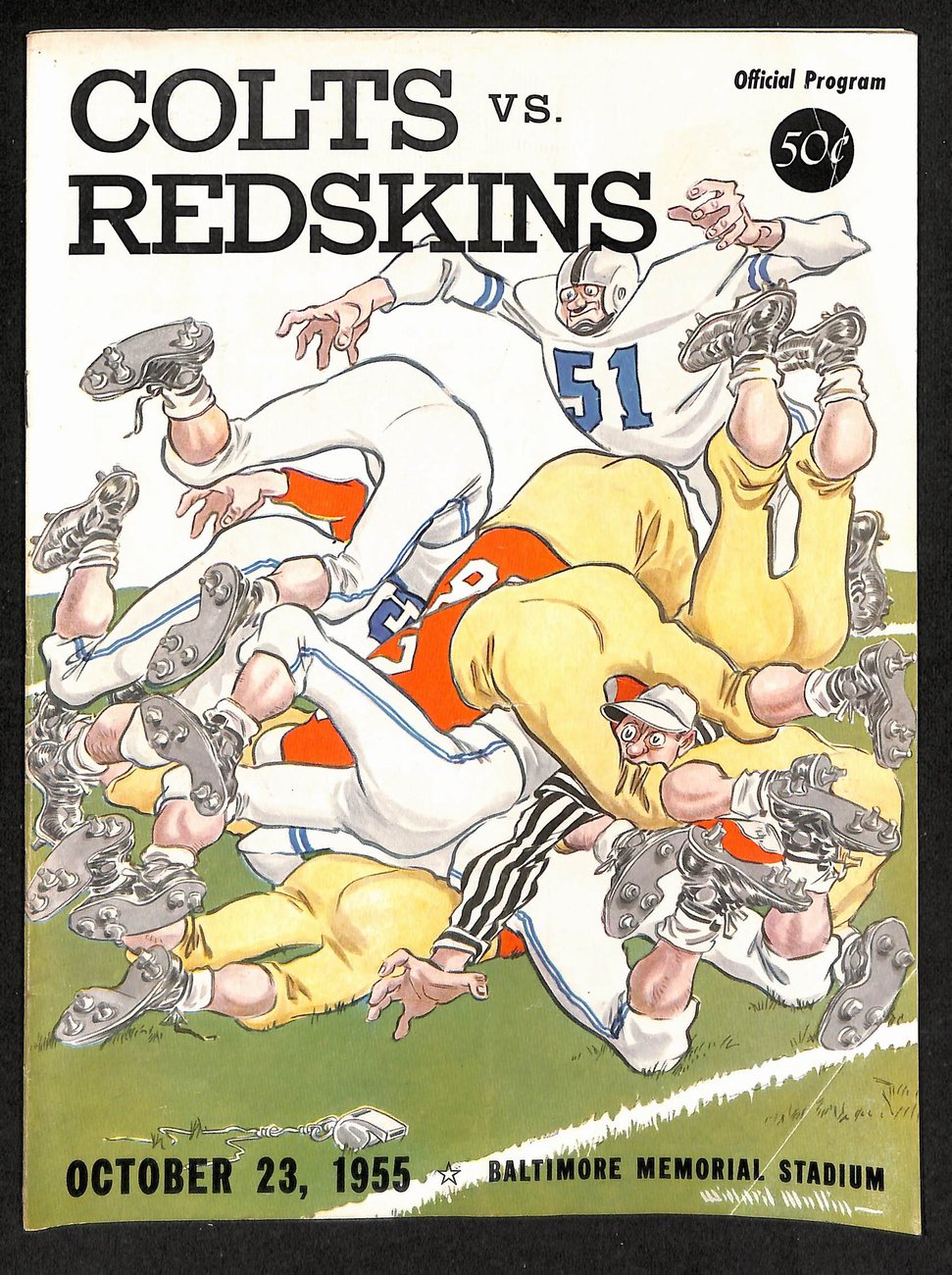 1955 Baltimore Colts vs Washington Redskins Official NFL Program 198196