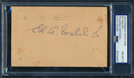 Ed Walsh HOF Signed/Auto 1934 Government Postcard (PSA/DNA NM-MT 8) 198665
