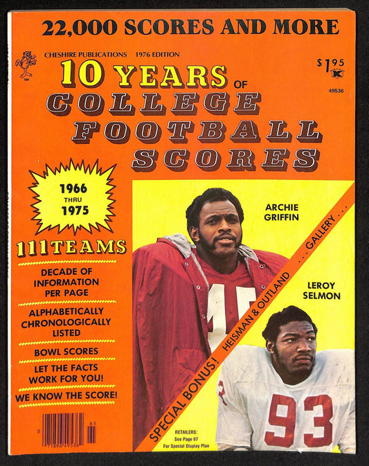 Vintage 1976 Chesire Publications 10 Years of College Football Scores 198205