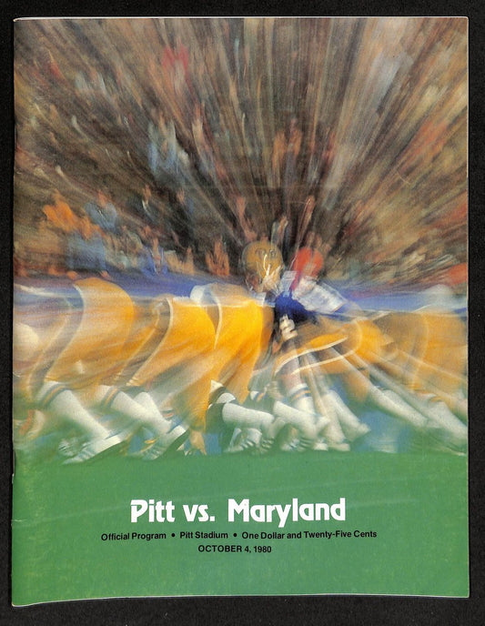 1980 Pitt vs Maryland College Football Game Program Dan Marino 198209