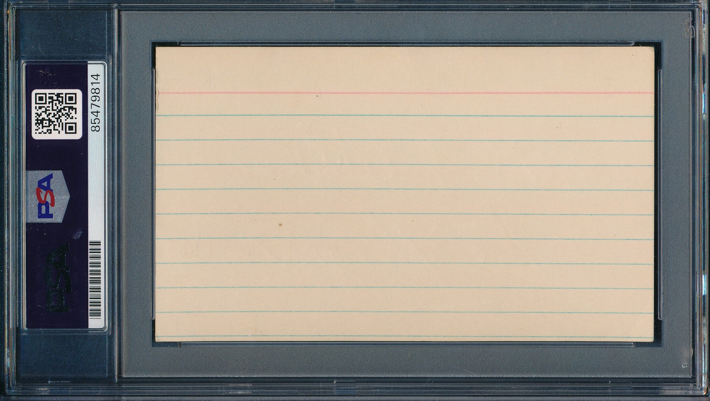 Gil Hodges HOF Signed/Inscribed 3x5 Index Card (PSA/DNA MINT 9) 198671