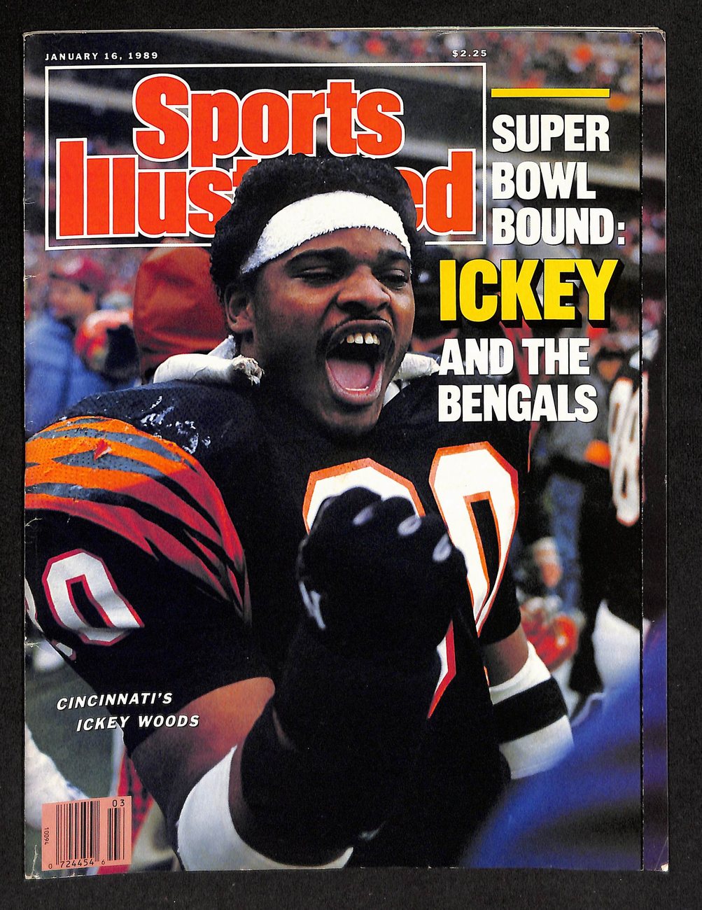 1989 Ickey Woods Bengals Super Bowl Sports Illustrated NO LABEL/Newsstand 198212