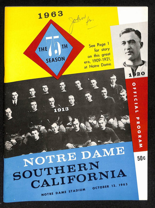 1963 Notre Dame vs USC Vintage Official College Football Program 198213