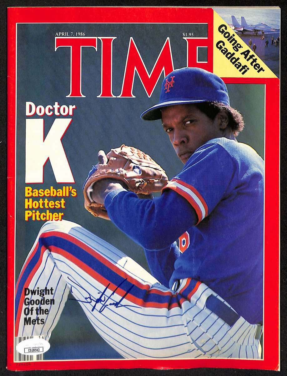 Dwight Gooden New York Mets Signed/Auto Time Magazine NO LABEL JSA 197859