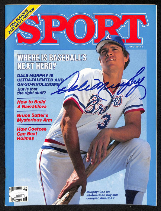 Dale Murphy Atlanta Braves Signed/Auto 1984 Sport Magazine NO LABEL JSA 197860