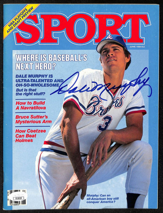 Dale Murphy Atlanta Braves Signed/Auto 1984 Sport Magazine NO LABEL JSA 197861