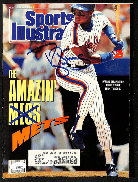 Darryl Strawberry NY Mets Signed 1990 Sports Illustrated w/Label JSA 197866