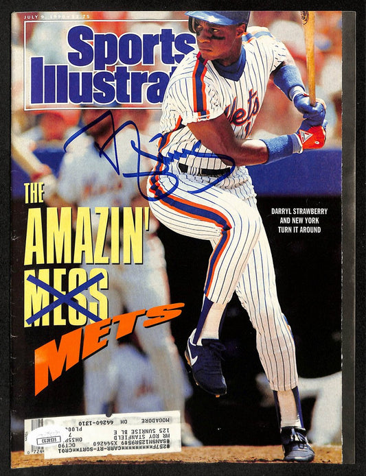 Darryl Strawberry NY Mets Signed 1990 Sports Illustrated w/Label JSA 197867