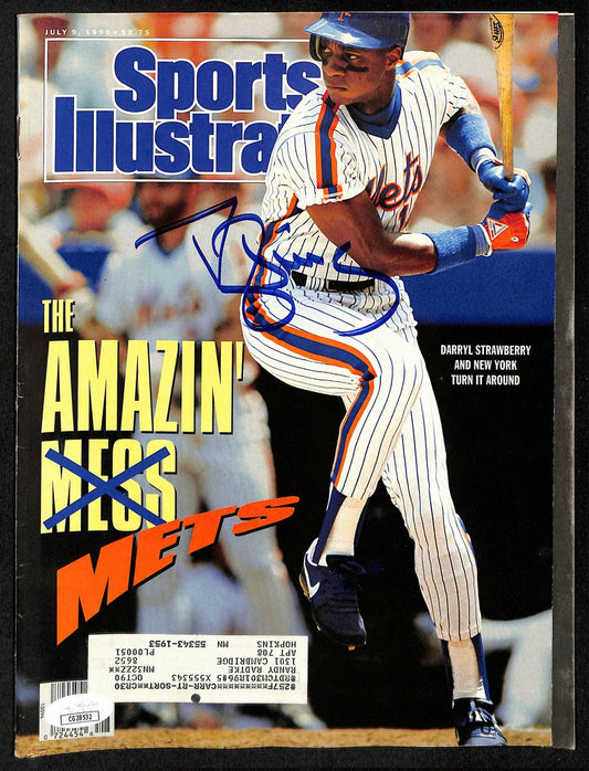 Darryl Strawberry NY Mets Signed 1990 Sports Illustrated w/Label JSA 197870