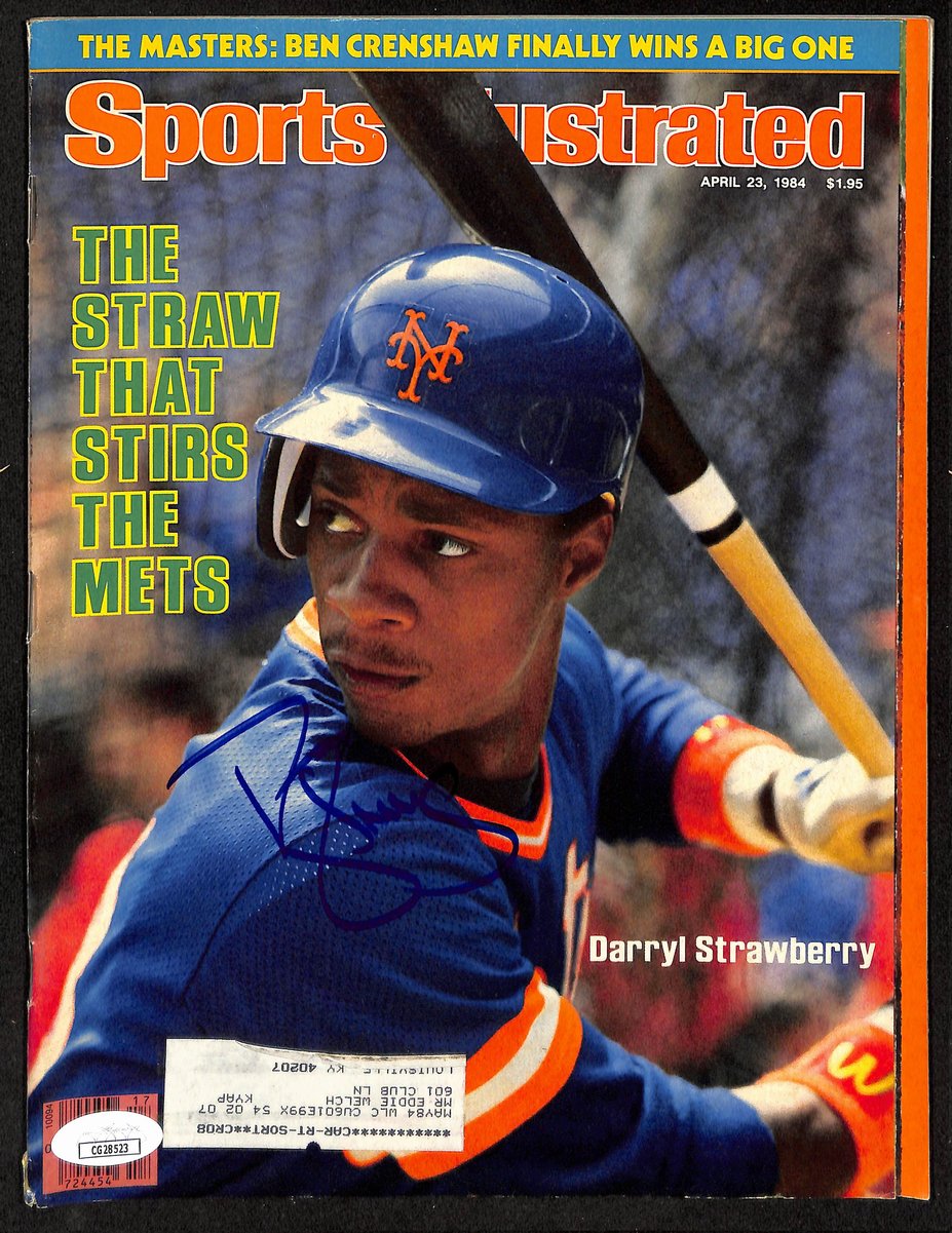 Darryl Strawberry NY Mets Signed 1984 Sports Illustrated w/Label JSA 197879