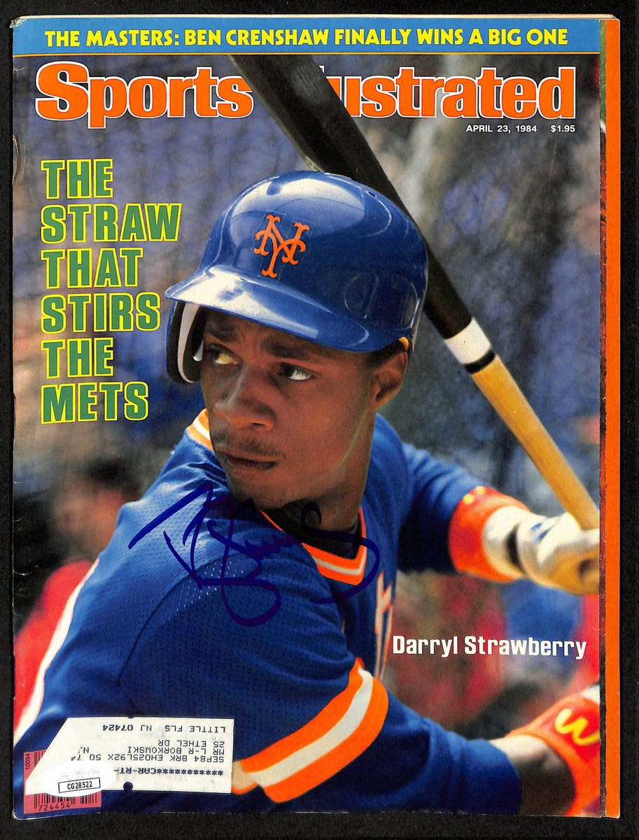Darryl Strawberry NY Mets Signed 1984 Sports Illustrated w/Label JSA 197880