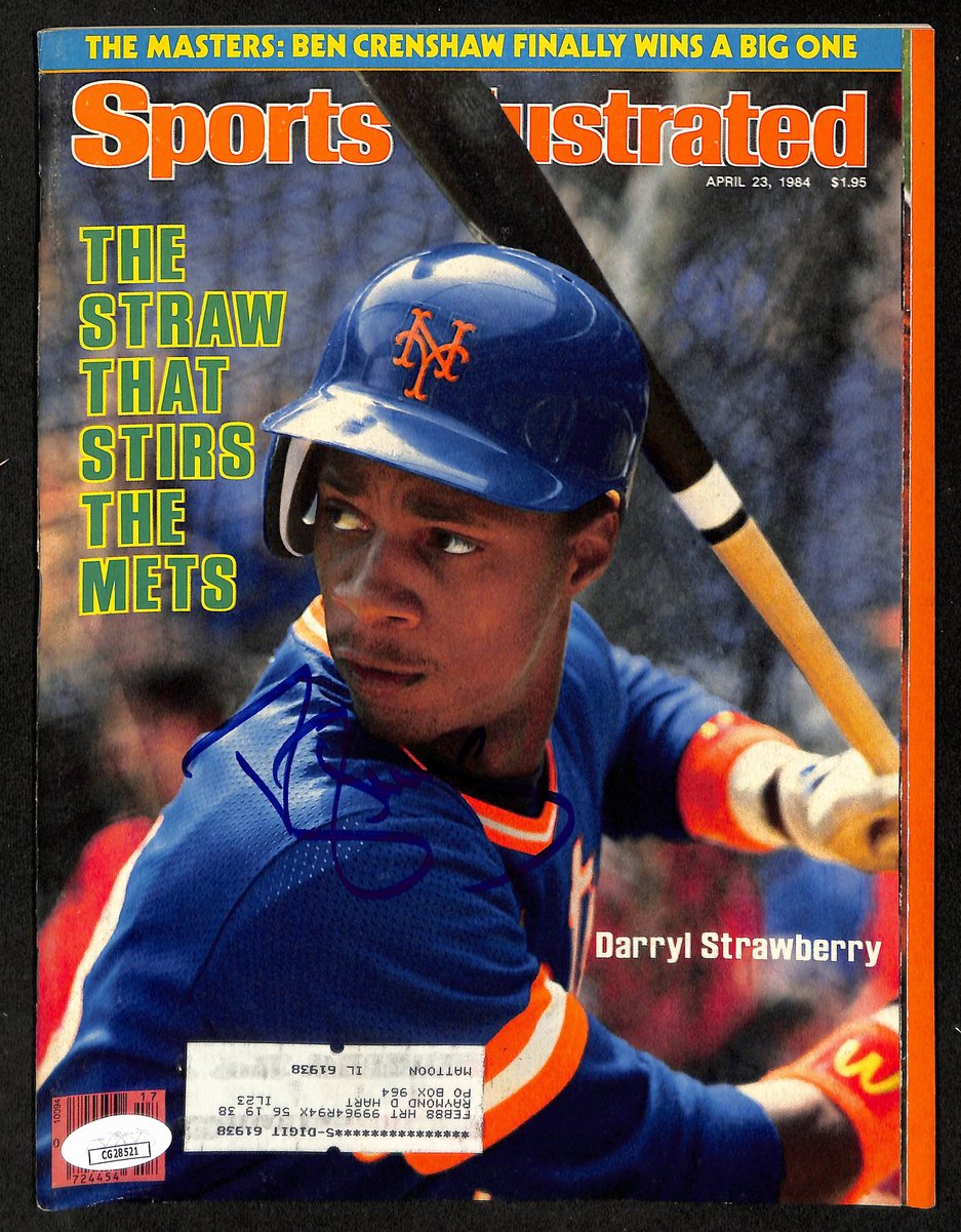 Darryl Strawberry NY Mets Signed 1984 Sports Illustrated w/Label JSA 197881