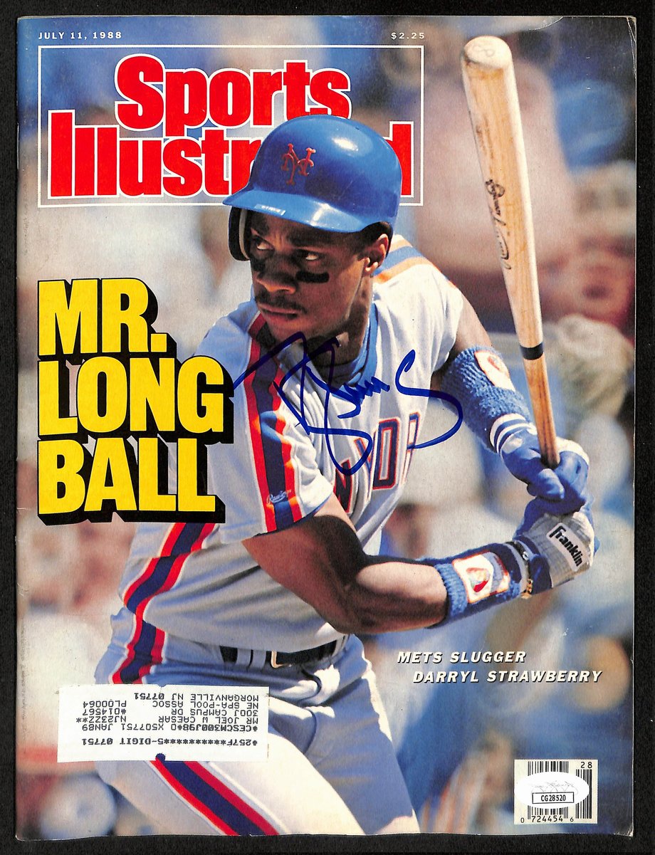 Darryl Strawberry NY Mets Signed 1988 Sports Illustrated w/Label JSA 197882